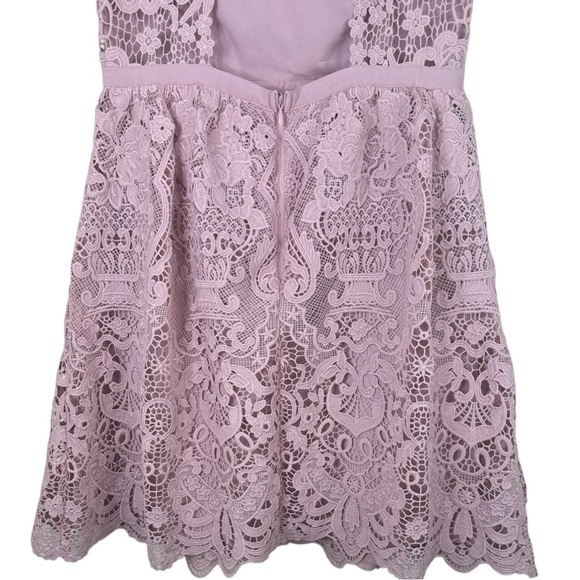 BHLDN Rosaline Mauve Lace Dress Medium NWOT Anthropologie Wedding Guest Cocktail - Picture 12 of 14